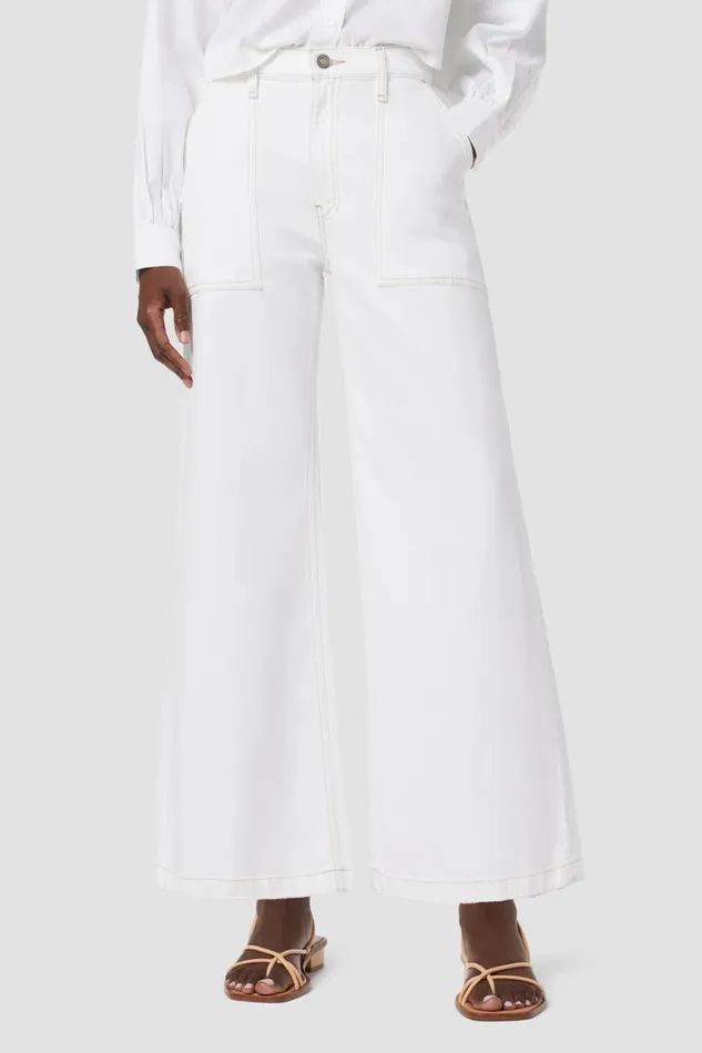 Hudson Jeans Cropped Jodie HighRise Wide Leg Crop Jean White 8211 Women