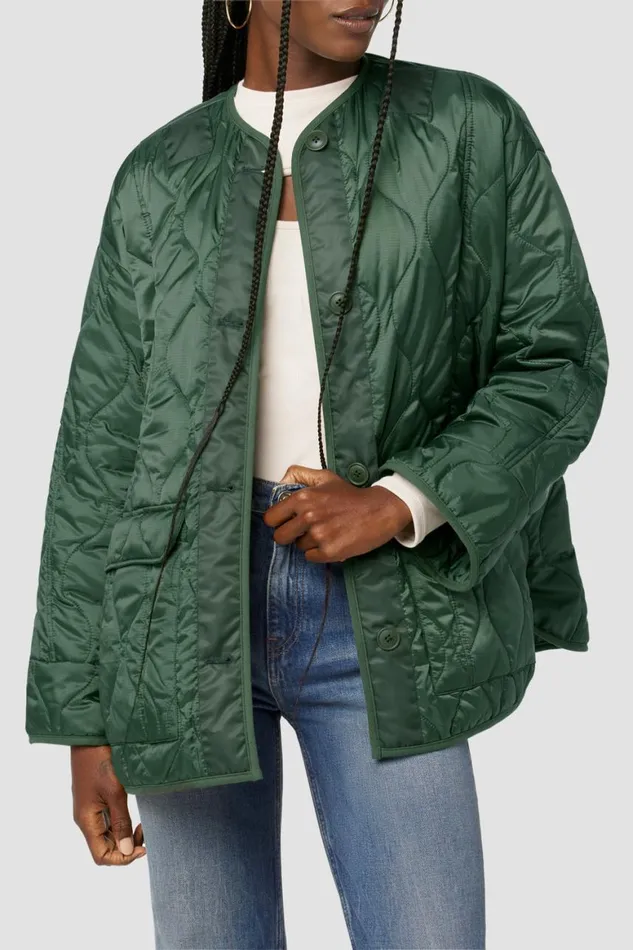 Hudson Jeans Jackets and Outerwear Oversized Quilted Jacket Rifle Green 8211 Women