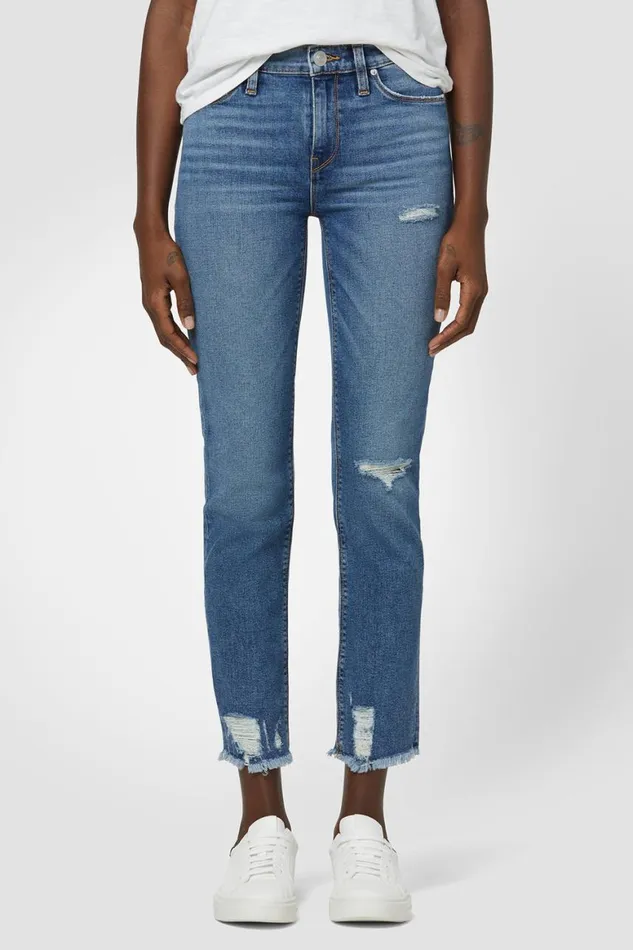 Hudson Jeans Straight Nico MidRise Straight Crop Jean Seaglass 8211 Women