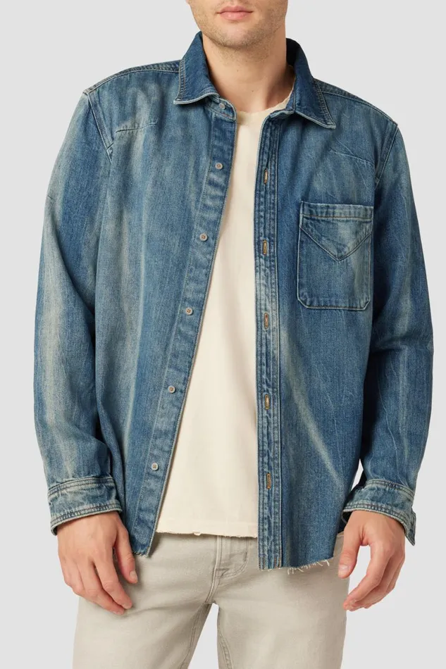 Hudson Jeans Tops and Sweaters Long Sleeve Shirt Extracted Indigo 8211 Men