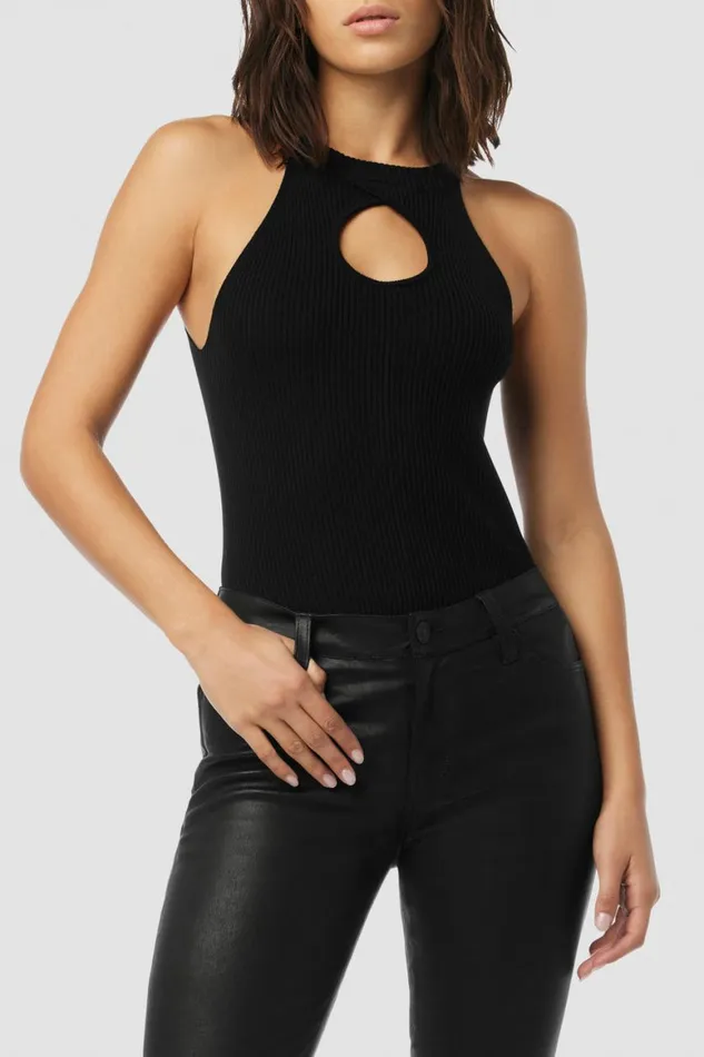 Hudson Jeans Tops and Sweaters Mock Neck Keyhole Racer Tank Black 8211 Women
