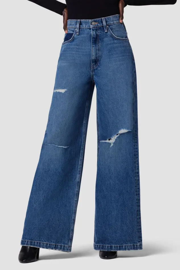 Hudson Jeans Wide Leg James HighRise Wide Leg Jean Ice Destructed 8211 Women