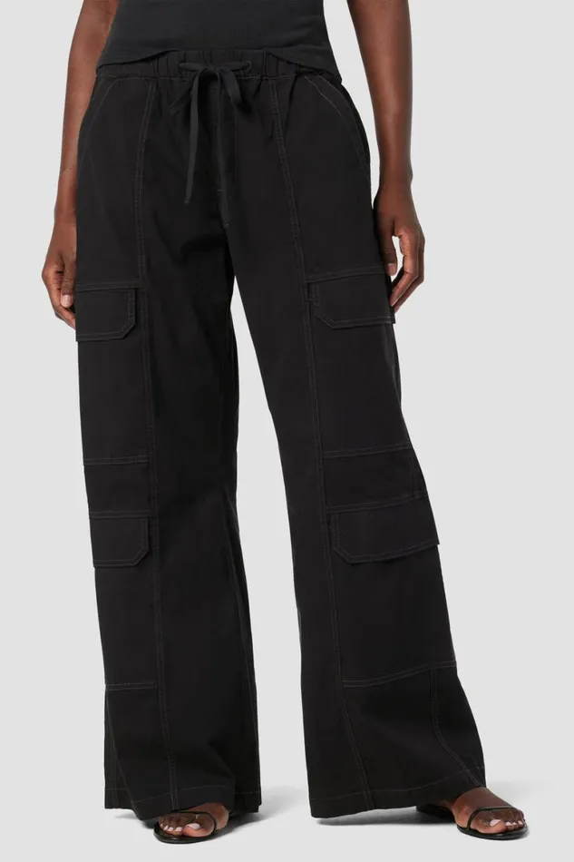 Hudson Jeans Wide Leg Parachute Wide Leg Cargo Black 8211 Women