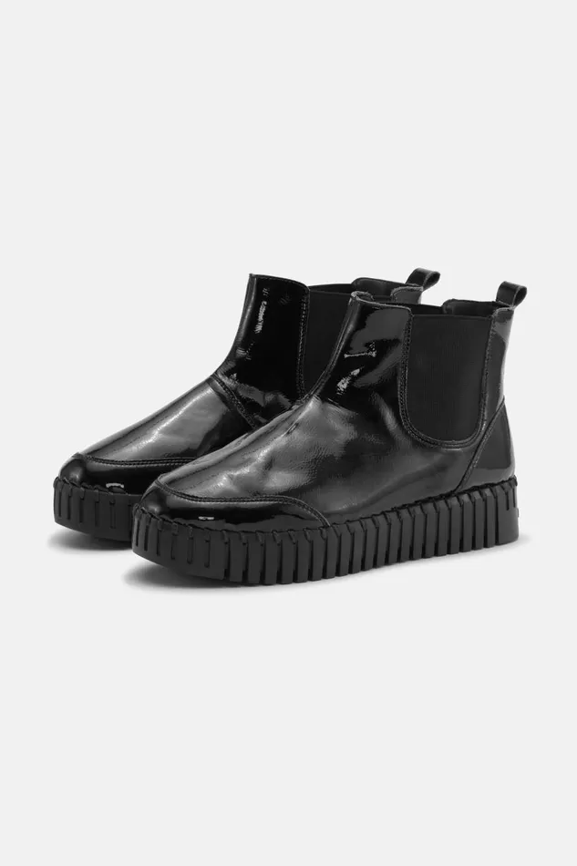 Ilse Jacobsen Ankel Boot Gloss 8211 Black Black Women Tulip Flats