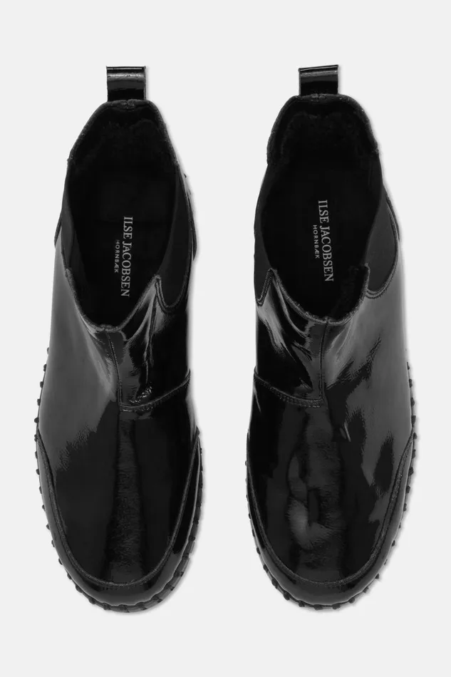 Ilse Jacobsen Ankel Boot Gloss 8211 Black Black Women Tulip Flats