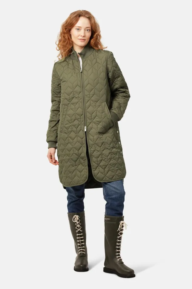 Ilse Jacobsen Padded Quilt Coat 8211 Army Women Jackets And Coats