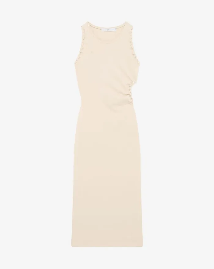 IRO AMEL CUTOUT JERSEY MIDI DRESS Sand Women Dresses