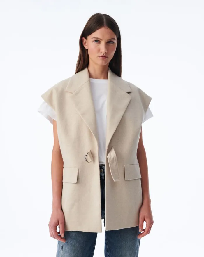 IRO ANNELIE SLEEVELESS JACKET Beige Women Jackets and Coats