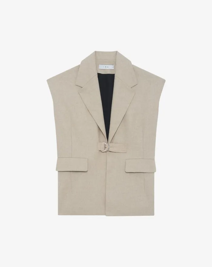 IRO ANNELIE SLEEVELESS JACKET Beige Women Jackets and Coats