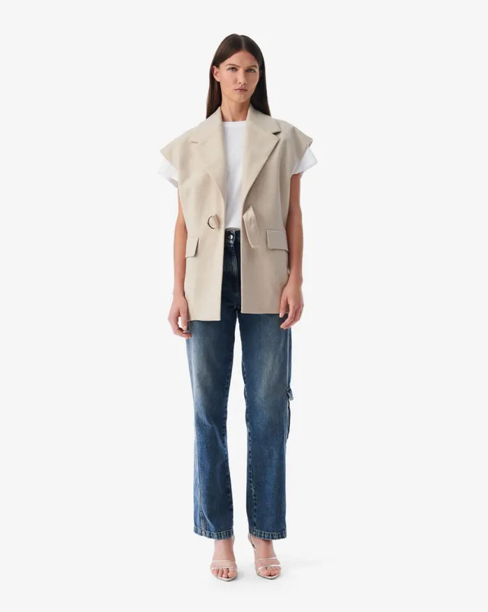 IRO ANNELIE SLEEVELESS JACKET Beige Women Jackets and Coats