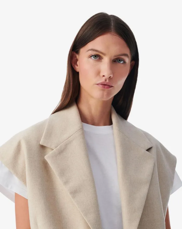 IRO ANNELIE SLEEVELESS JACKET Beige Women Jackets and Coats