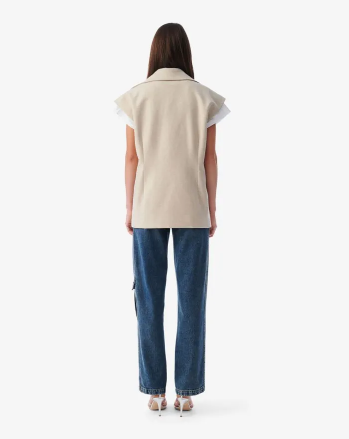 IRO ANNELIE SLEEVELESS JACKET Beige Women Jackets and Coats