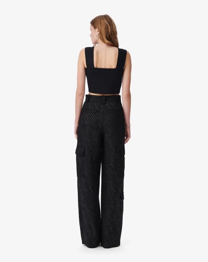 IRO AYISHA CROPPED CUTOUT TOP Black Women Tops and Shirts