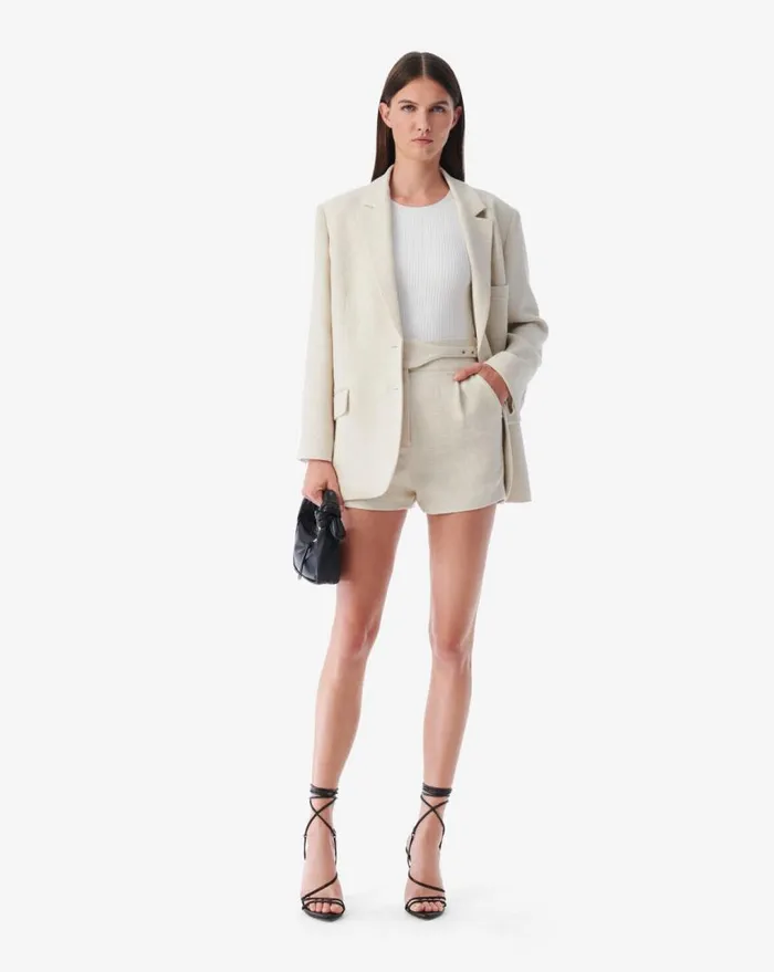 IRO GUNA BELTED HIGHWAISTED SHORTS Beige Women Shorts and Skirts