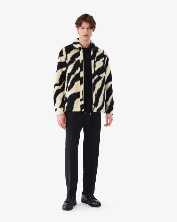 IRO KHLEEF ZEBRAPATTERNED OVERSHIRT Blackecru Men Jackets and Coats