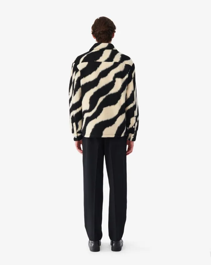 IRO KHLEEF ZEBRAPATTERNED OVERSHIRT Blackecru Men Jackets and Coats