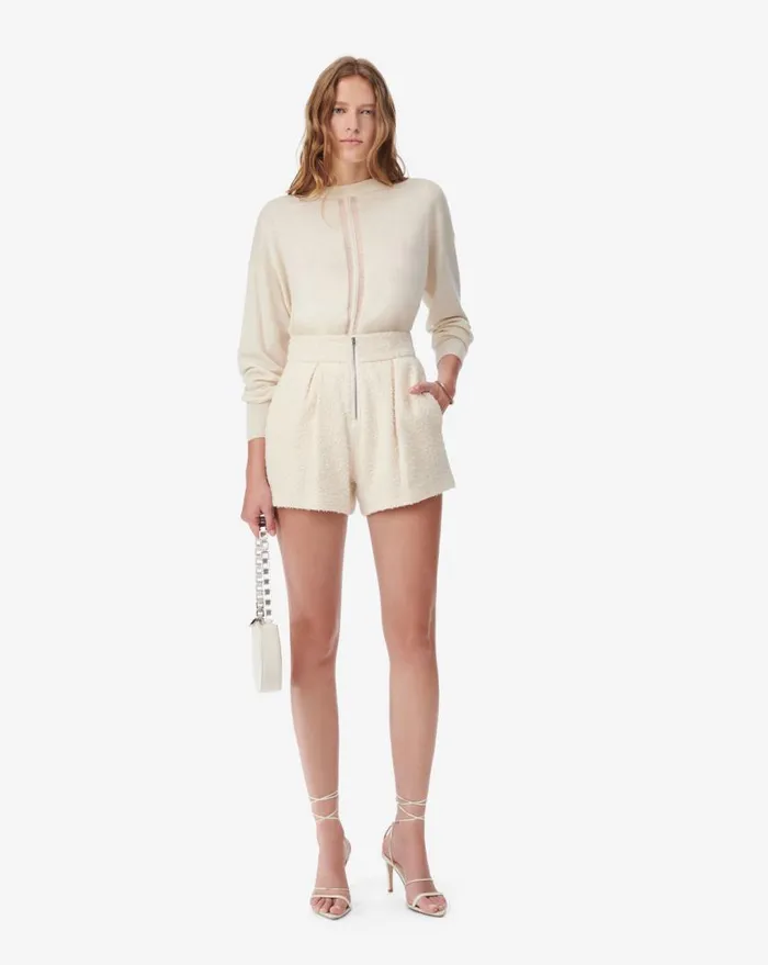 IRO LOVA SILK SWEATER Ecru Women Knits