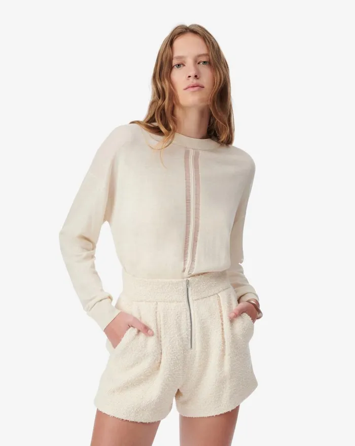 IRO LOVA SILK SWEATER Ecru Women Knits