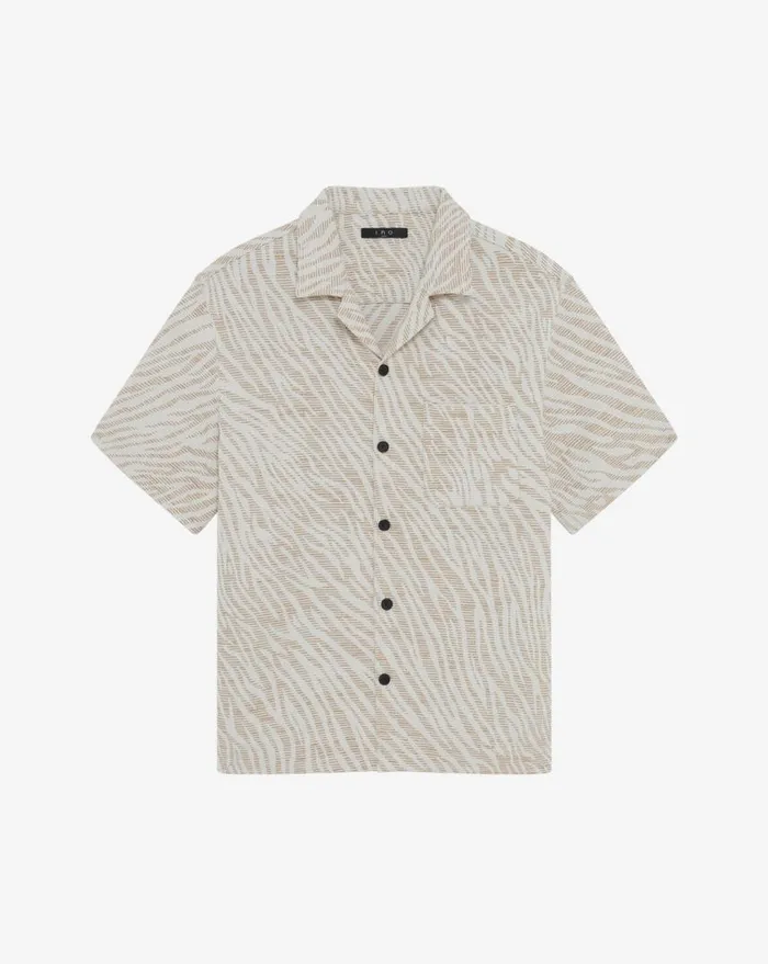 IRO NAHEL ZEBRAPATTERNED SHIRT Beigeecru Men Tshirts