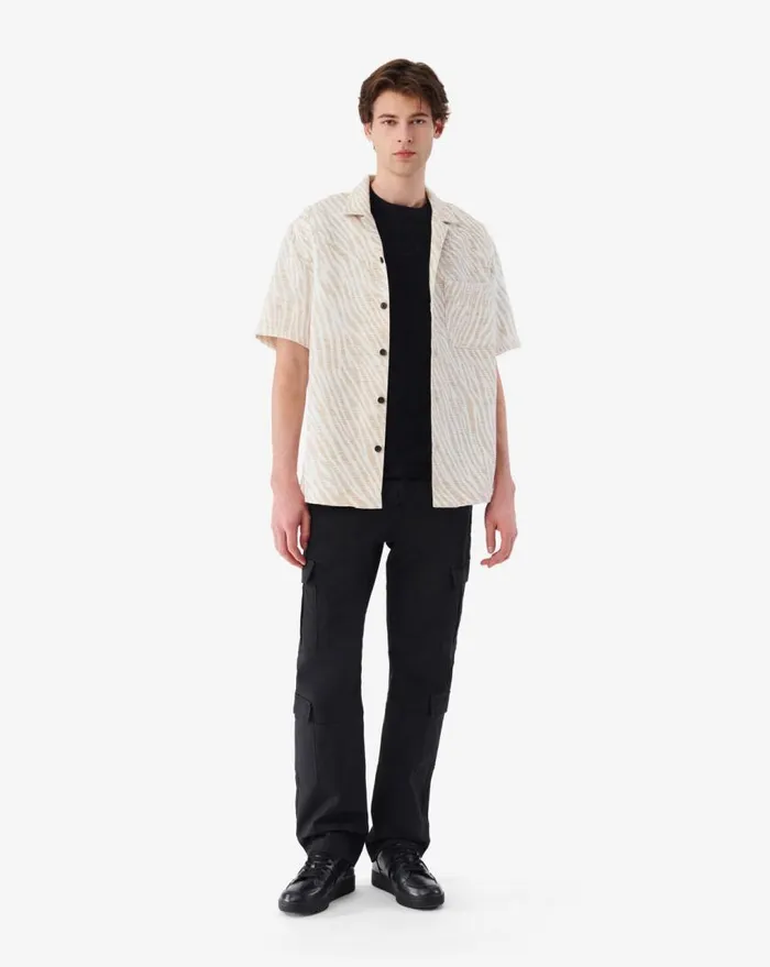 IRO NAHEL ZEBRAPATTERNED SHIRT Beigeecru Men Tshirts