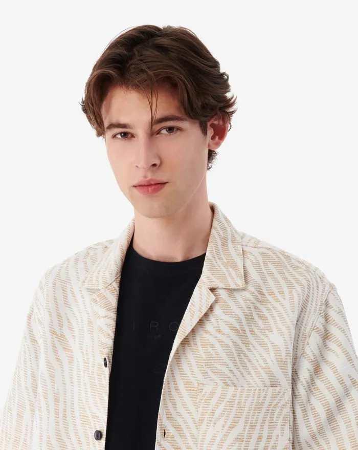 IRO NAHEL ZEBRAPATTERNED SHIRT Beigeecru Men Tshirts