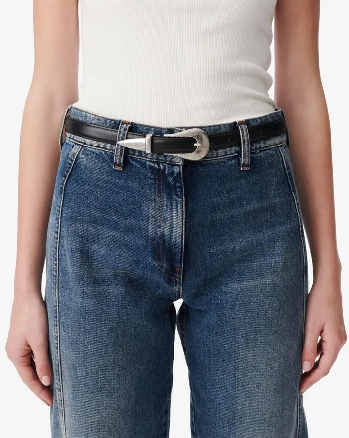 IRO OPALY LEATHER BELT Black Women Belts