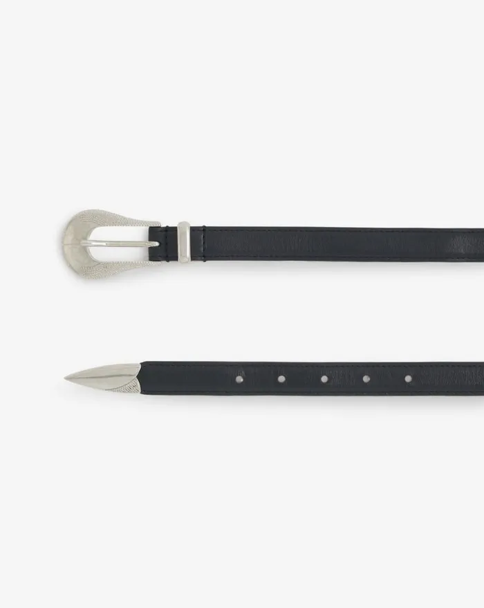 IRO OPALY LEATHER BELT Black Women Belts