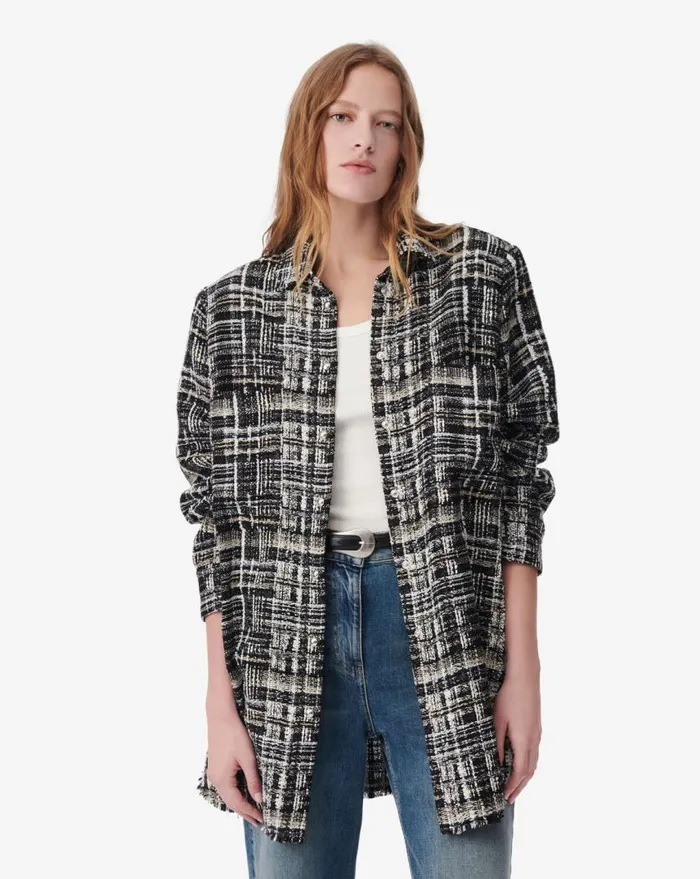 IRO TANAIS TWEED OVERSHIRT Blackecru Women Jackets and Coats