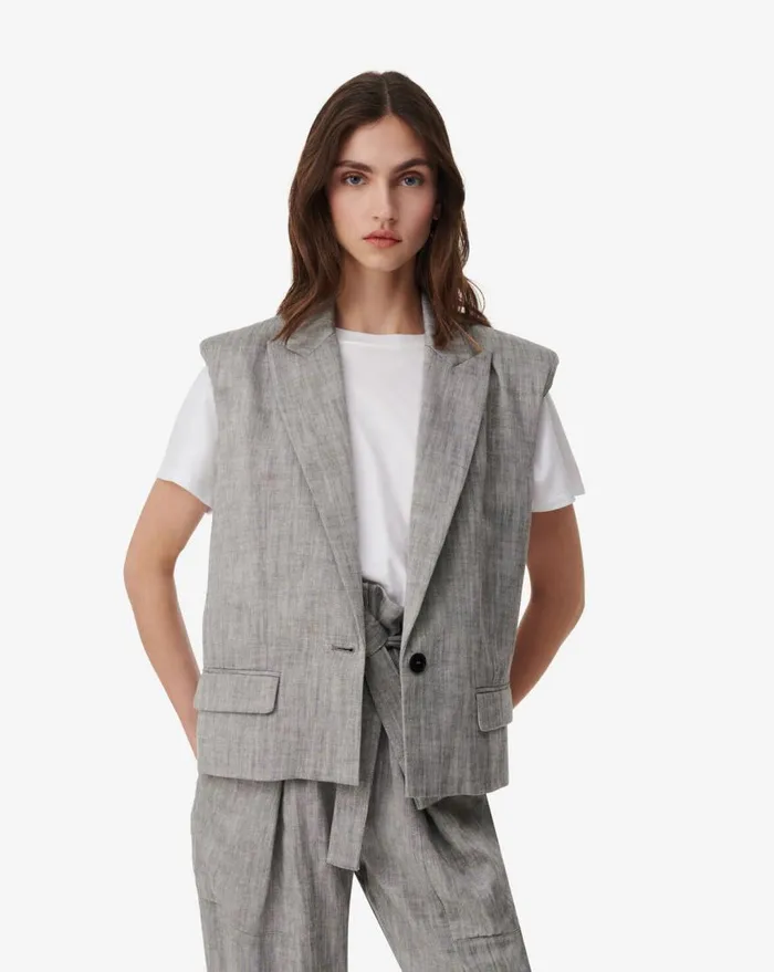 IRO ZOHAR SLEEVELESS SUIT JACKET Blackwhite Women Jackets and Coats