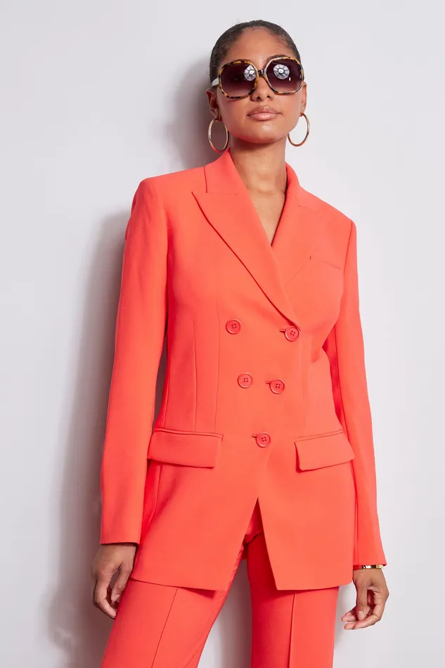 Jackets and Blazers Women Elie Tahari 5 Button Double Breasted Blazer TOMATO
