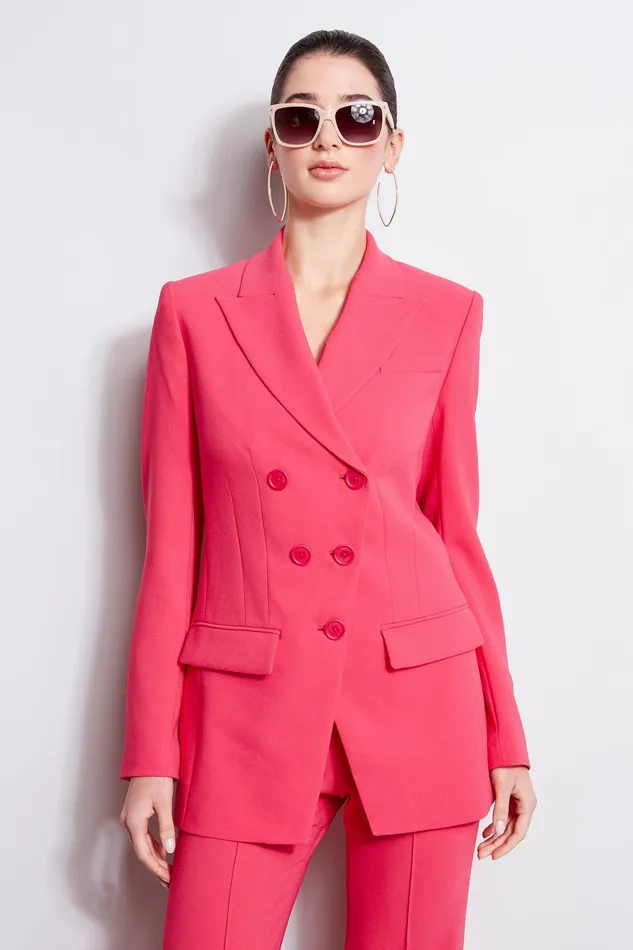 Jackets and Blazers Women Elie Tahari 5 Button Double Breasted Blazer TROPIC PINK