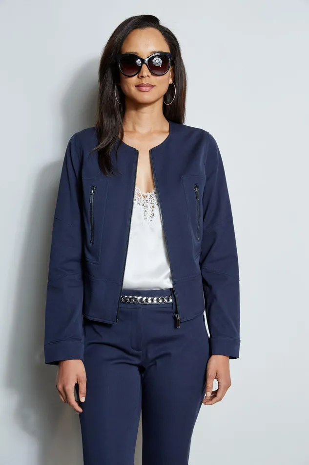 Jackets and Blazers Women Elie Tahari Stretch Twill Jacket NAVY YARD