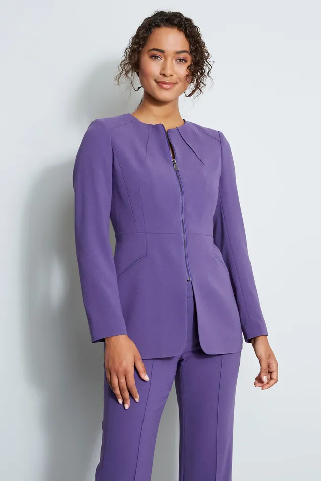Jackets and Blazers Women Elie Tahari Zip Front Blazer AMETHYST