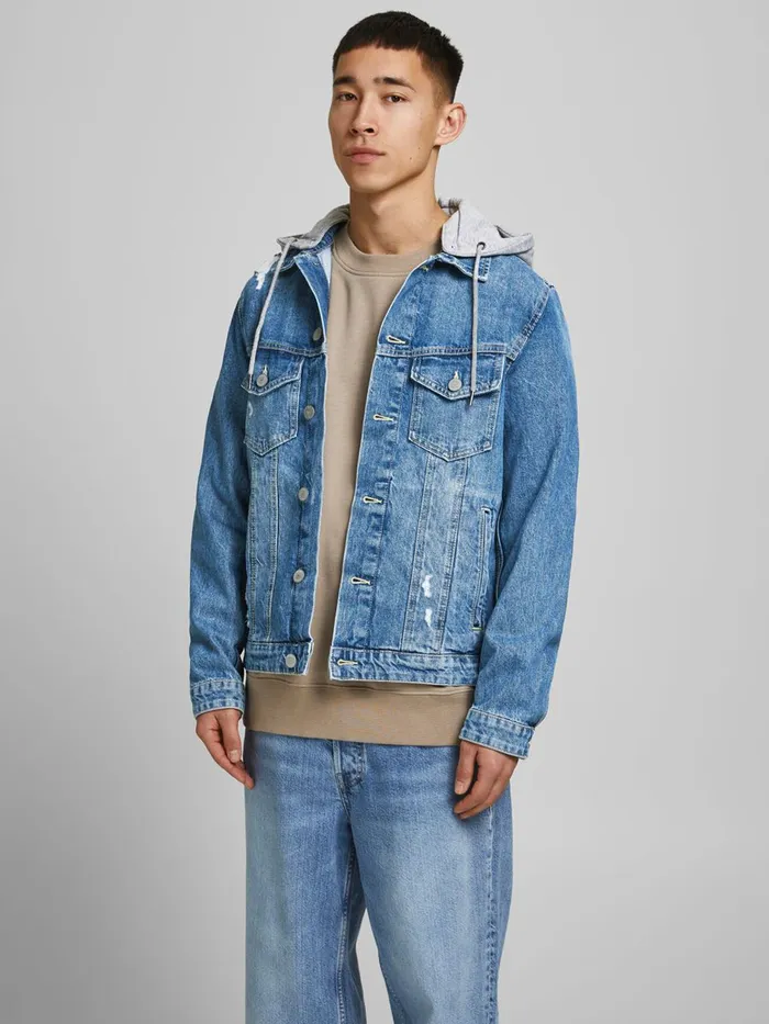 Jackets JACK and JONES Mens ALVIN AKM 251 DENIM JACKET Blue Blue Denim