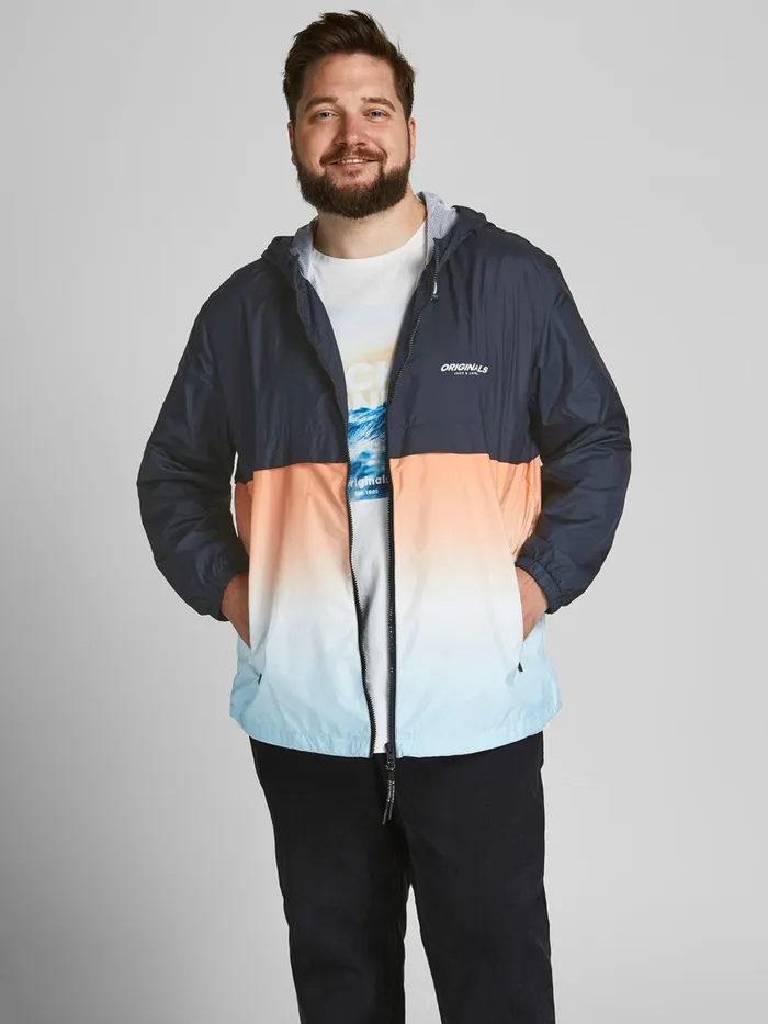 Jackets JACK and JONES Mens BLOCKING PLUS SIZE JACKET Blue Dark Navy