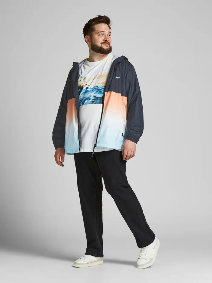 Jackets JACK and JONES Mens BLOCKING PLUS SIZE JACKET Blue Dark Navy