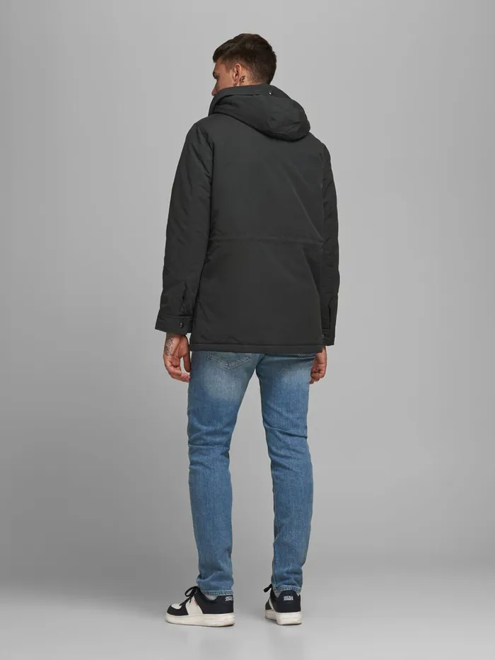 Jackets JACK and JONES Mens HOODED PARKA Grey Black