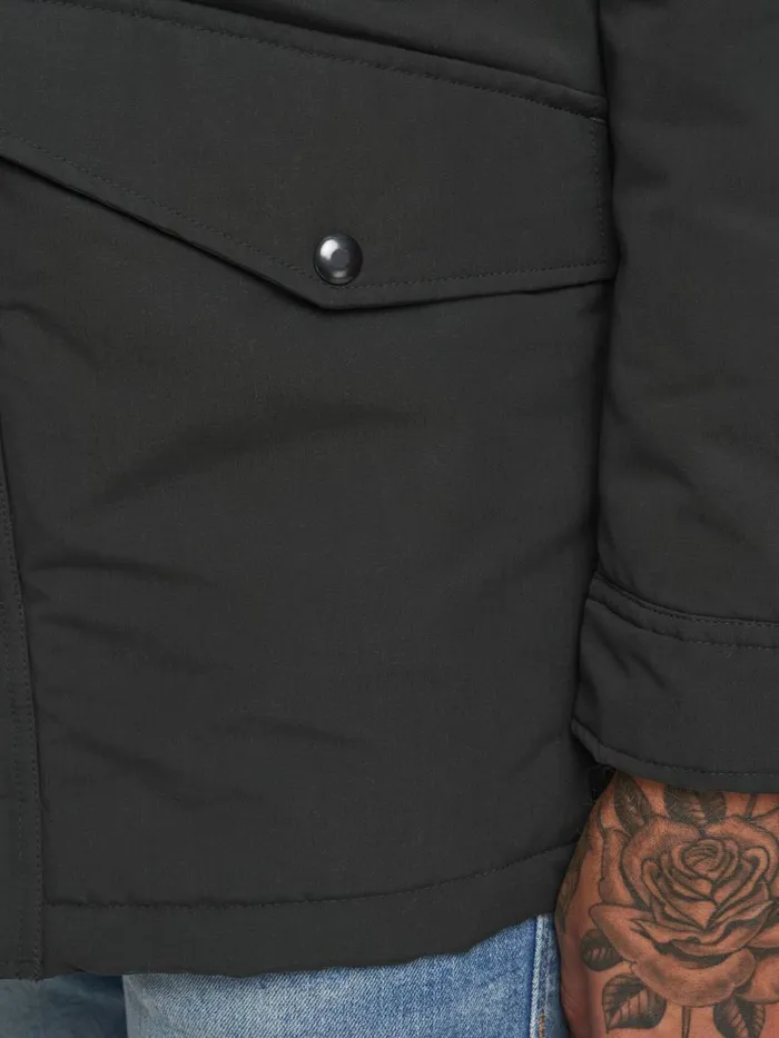 Jackets JACK and JONES Mens HOODED PARKA Grey Black