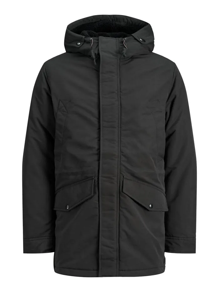 Jackets JACK and JONES Mens HOODED PARKA Grey Black