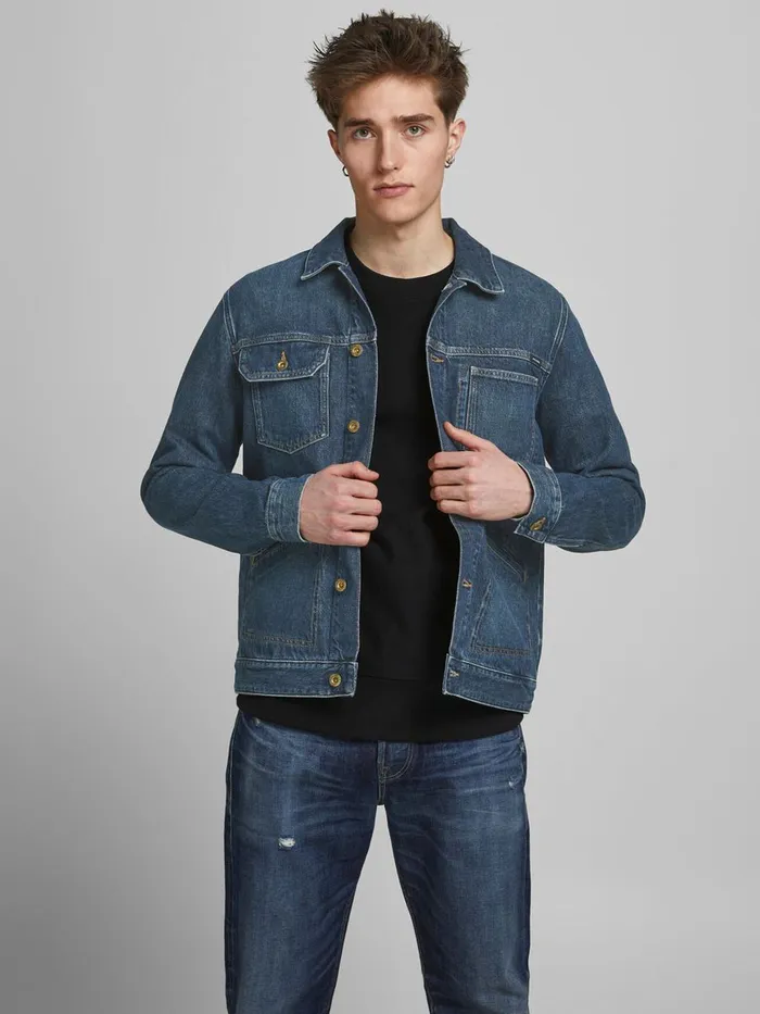 Jackets JACK and JONES Mens ORGANIC COTTON BLEND DENIM JACKET Blue Blue Denim