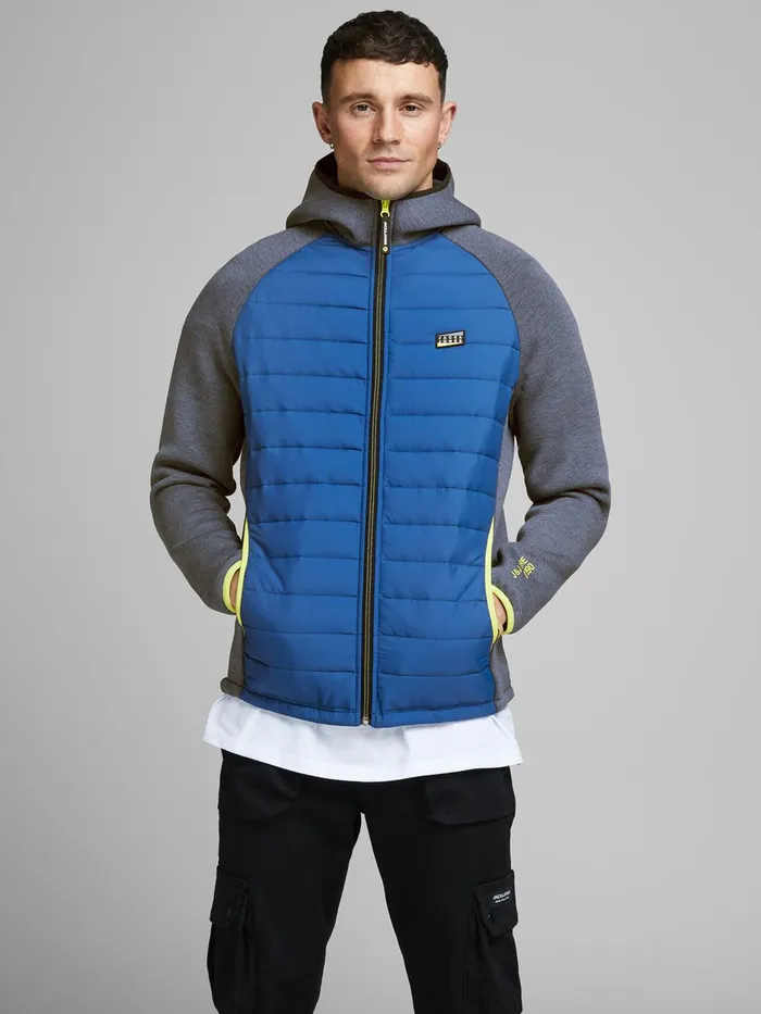 Jackets JACK and JONES Mens PADDED FRONT QUILTED JACKET Blue Navy Peony