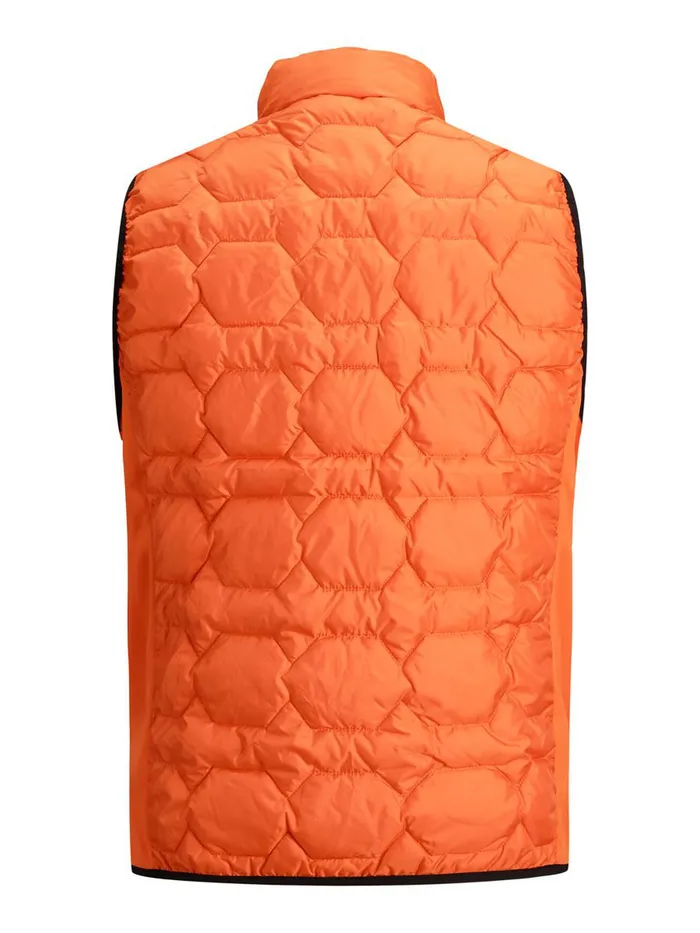 Jackets JACK and JONES Mens PADDED WAISTCOAT Orange Scarlet Ibis