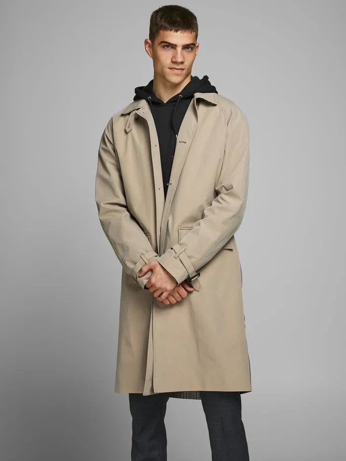 Jackets JACK and JONES Mens RECYCLED POLYESTER CAR COAT Beige Chinchilla