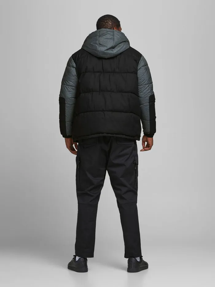 Jackets JACK and JONES Mens RECYCLED POLYESTER PUFFER PLUS SIZE JACKET Black Black
