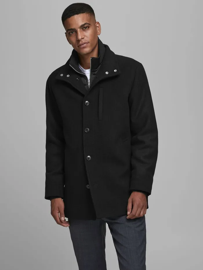 Jackets JACK and JONES Mens RECYCLED WOOL BLEND JACKET Black Black