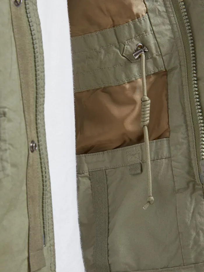 Jackets JACK and JONES Mens STAND COLLAR FIELD JACKET Green Beetle