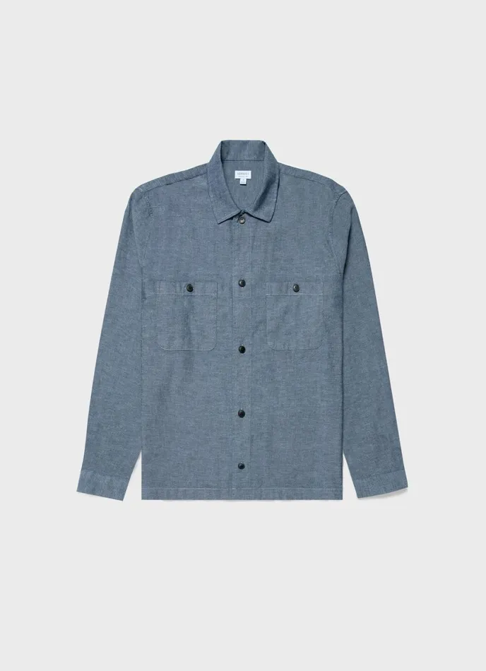 Japanese Chambray Overshirt Men SUNSPEL Shirts