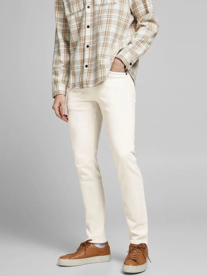Jeans JACK and JONES Mens GLENN FELIX CJ 340 SLIM FIT JEANS White Ecru