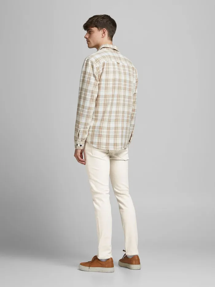 Jeans JACK and JONES Mens GLENN FELIX CJ 340 SLIM FIT JEANS White Ecru