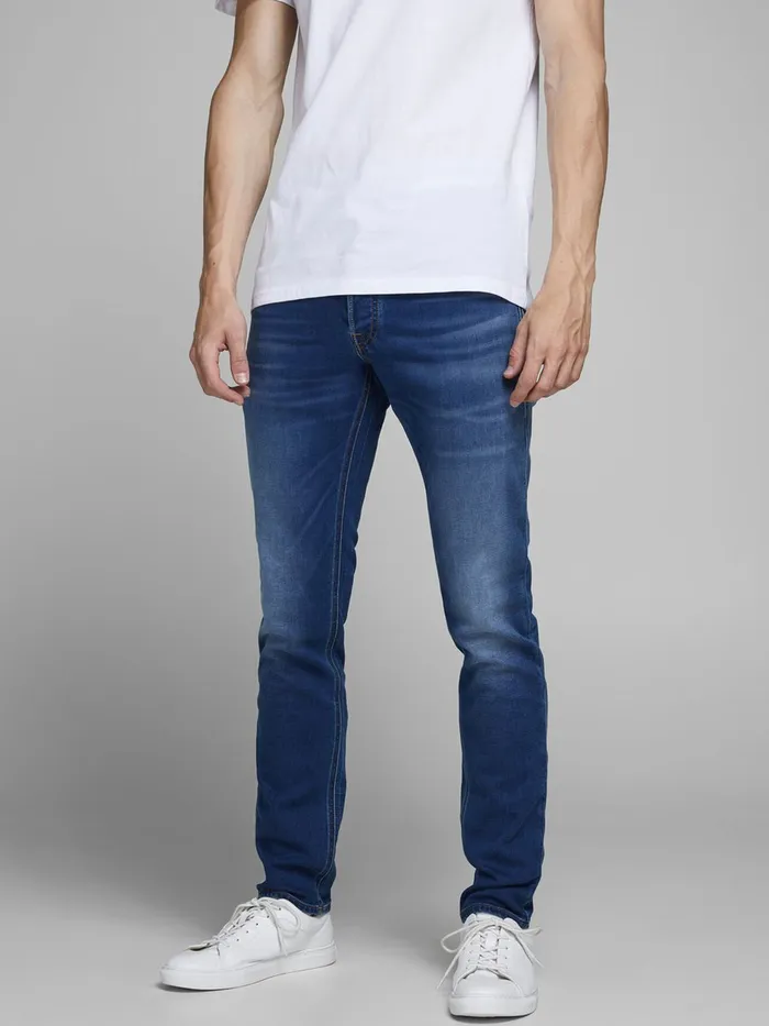 Jeans JACK and JONES Mens GLENN ORIGINAL GE 006 INDIGO KNIT SLIM FIT JEANS Blue Blue Denim Jeans JACK and JONES Mens GLENN ORIGINAL GE 006 INDIGO KNIT SLIM FIT JEANS Blue Blue Denim